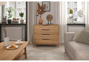 Nízka komoda z dubového dreva v prírodnej farbe 95x80 cm Twig – The Beds