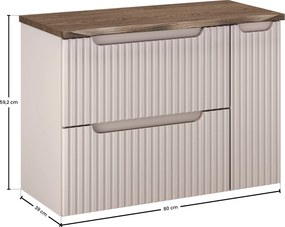 Comad Kúpeľňová skrinka pod doskové umývadlo SET-NOC B NAT Casella 80 kašmír/dub casella