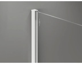 Mexen Kioto-X, sprchová zástena 120 x 200 cm, 10mm číre sklo, biely profil, 800-120-101-20-00-X