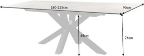 Rozkladací jedálenský stôl Eternity 41218 180/225x90cm Ceramik white marble  - Komfort-nábytok