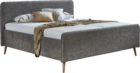 Posteľ Herning 180x200 cm, šedá štruktúrovaná látka