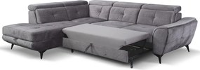 Rohová sedacia súprava Sergio, dymovo šedá látka, ľavý roh