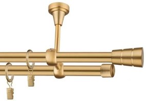 Dekorstudio Stropná dvojradová garniža BASIC zlatá 19mm Dĺžka: 320cm, Typ príslušenstva: Bez príslušenstva