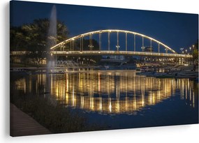 Obraz mosta s fontánou (90x60 cm)