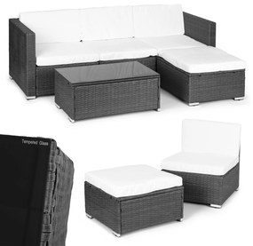 Komplet záhradného nábytku z technorattanu, sivý MultiGarden