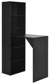 Barový stôl so skrinkou, čierny 115x59x200 cm
