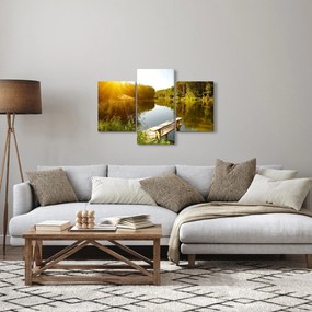 Obraz - Jazero pri lese (90x60 cm)