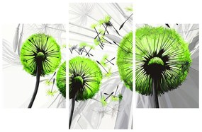 Obraz páperia svetlo zelených púpav (90x60 cm)