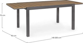 Hliníkový záhradný jedálenský stôl 90x140 cm Elias – Bizzotto