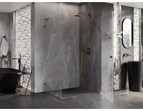 Mexen Lunar-B L výklopný sprchový kút pravý 100 x 80 cm, číre sklo, ružové zlato, 832L-100-080-60-00-P