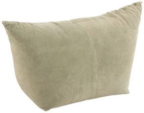 Béžovo-zelený kožený puf / sedák Pouf cross low - 80 * 45 * 54cm