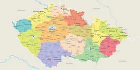 Obraz mapa Českej republiky - 120x60