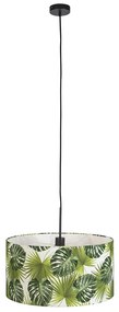 Botanická závesná lampa čierna s tienidlom Leaf 50cm - Combi 1