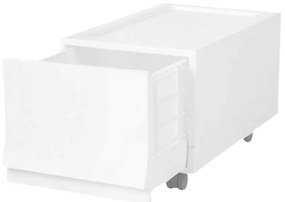 Modulárny úložný box Wave Junior Snow s kolieskami 43,4 x 27,2 x 22 cm, úzky - 1 zásuvka - kolieska