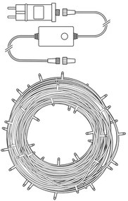 Nedis WIFILX02W100- LED Vianočná reťaz 100xLED/8 funkcií 15m IP65 Wi-Fi Tuya