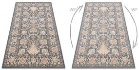 Koberec JADE 45009/900 Ramka, kvety béžový / modrý