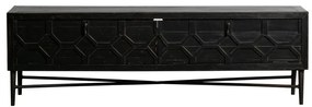 Čierny TV stolík z recyklovaného dreva 160x50 cm Bequest – BePureHome