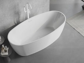 Mexen Lira, voľne stojaca vaňa, vzor, 170 × 80 cm, biela lesklá, biely prepad, 52831708000-20