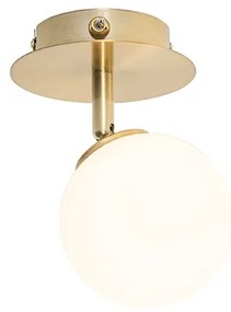 Moderné bodové svetlo zlaté s opálovým sklom s vypínačom - Atény