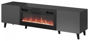 TV stolík/skrinka s krbom 180 Tilderi Grey, Farby: antracit