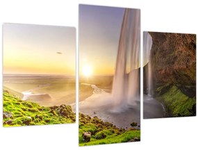 Obraz - Seljalandsfoss spoza vnútra jaskyne (90x60 cm)