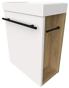 Skrinka s umyvadlem Wc Mari 40 cm biela/dub