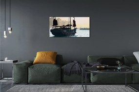 Obraz canvas Loď sea city sky 120x60 cm