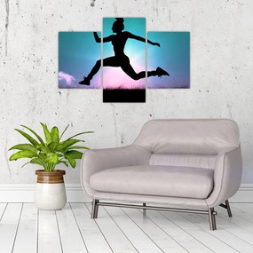 Obraz skákajúce siluety ženy (90x60 cm)