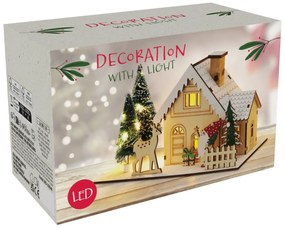 Vianočná LED dekorácia Zimný domček, 20x10x12,5 cm, dekor 2