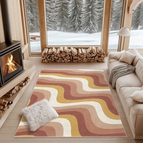 Okrovožltý/staroružový prateľný koberec 120x180 cm Creamy Strawberry Swirl – Mila Home