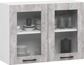 Kuchyňská linka Olivie 2,4 m prosklená beton