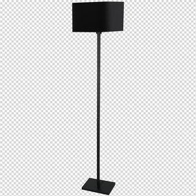 Stojacia lampa Napoli, 1x čierne textilné tienidlo, b