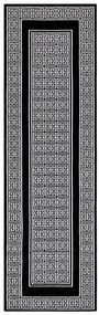 Dywany Łuszczów, Koberec behúň Gloss 6776 85 greek black/ivory, 70x200, čiernobiela, obývacia izba