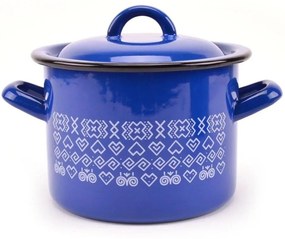 Hrniec smalt + pokr. 30cm/17,5L dekor Čičmany KLC