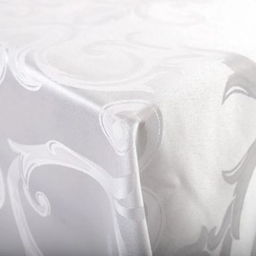Biante Dekoračný behúň na stôl Monako PM-125 Veľký zámocký vzor biely 45x160 cm