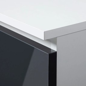 Volně stojící psací stůl Pin 90 cm bílý/grafitový