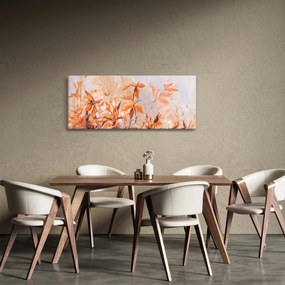 Obraz - Maľované kvety (120x50 cm)