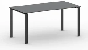 Rokovací kancelársky stôl PRIMO INFINITY, 160x80 cm, čierna podnož, grafit