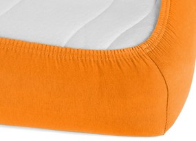 Jersey napínacie prestieradlo na vysoký matrac JR-006 Oranžové 80 x 200 - výška 30 cm