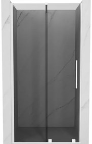 Mexen Velar, posuvné sprchové dvere do otvoru 110 cm, 8mm šedé sklo, biela matná, 871-110-000-41-20