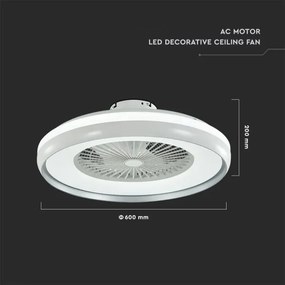 LED Stropné svietidlo s ventilátorom LED/45W/230V 3000/4000/6500K šedá
