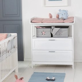 Biela detská komoda s prebaľovacím pultom 75x100x87 cm Hamburg – Roba