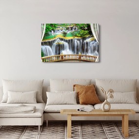Obraz - Výhľad na kúzelné vodopády (90x60 cm)