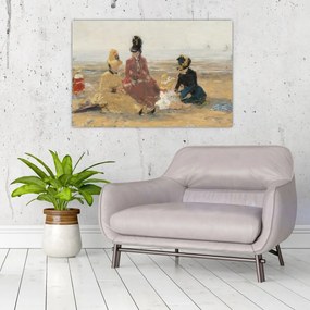 Obraz - Eugène Boudin, On the Beach, Trouville, reprodukcia (90x60 cm)