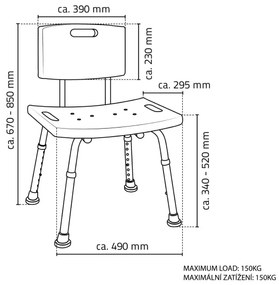 Ridder - Stolička s opierkou 49x85 biela