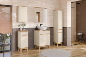 Skříňka pod umyvadlo Bali Nature s deskou 60 cm kašmírová/dub wotan