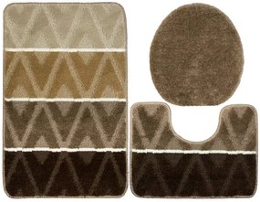 Sada kúpeľňových koberčekov PALMA hnedá / béžová, kosoštvorce