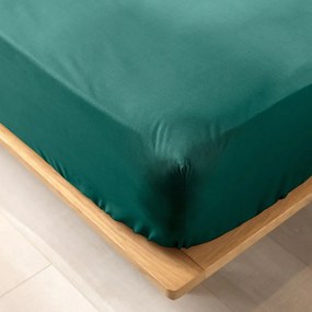 Zelená napínacia plachta z Bio bavlny 160x200 cm Biolina – douceur d'intérieur