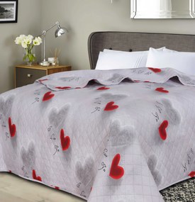 Prehoz na posteľ HEARTIZIA DIAMOND svetlosivý Rozmer: 220 x 240 cm