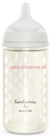 SUAVINEX - fľaša sklo BONHOMIA 240 ml fyziologická SX PRO +3 MF - biela